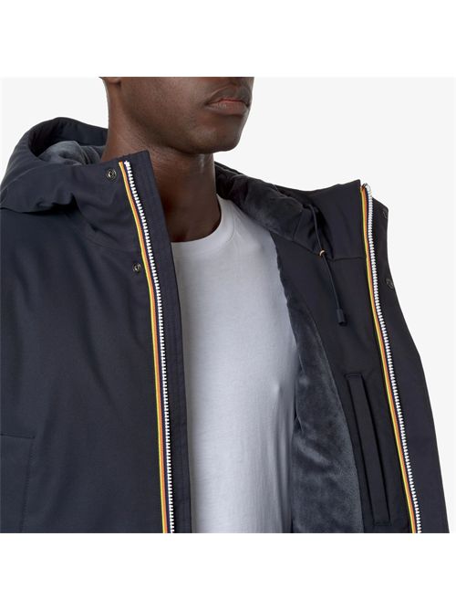 Giaccone lungo uomo marmotta colore blu K-WAY | JARNO TWILL MARMOTTAAL9